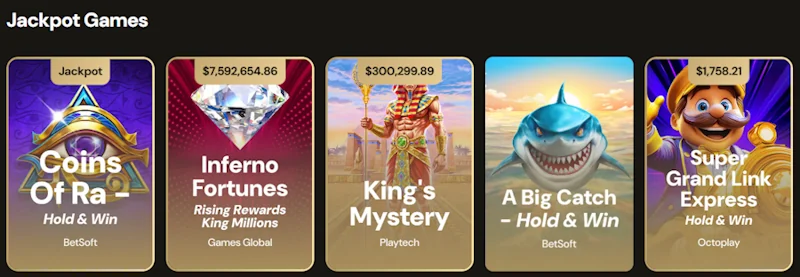 Luckyone Casino jackpot games